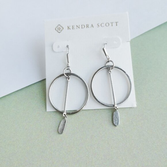 Kendra Scott Nalani Open Frame Earrings - Silver - Picture 1 of 3